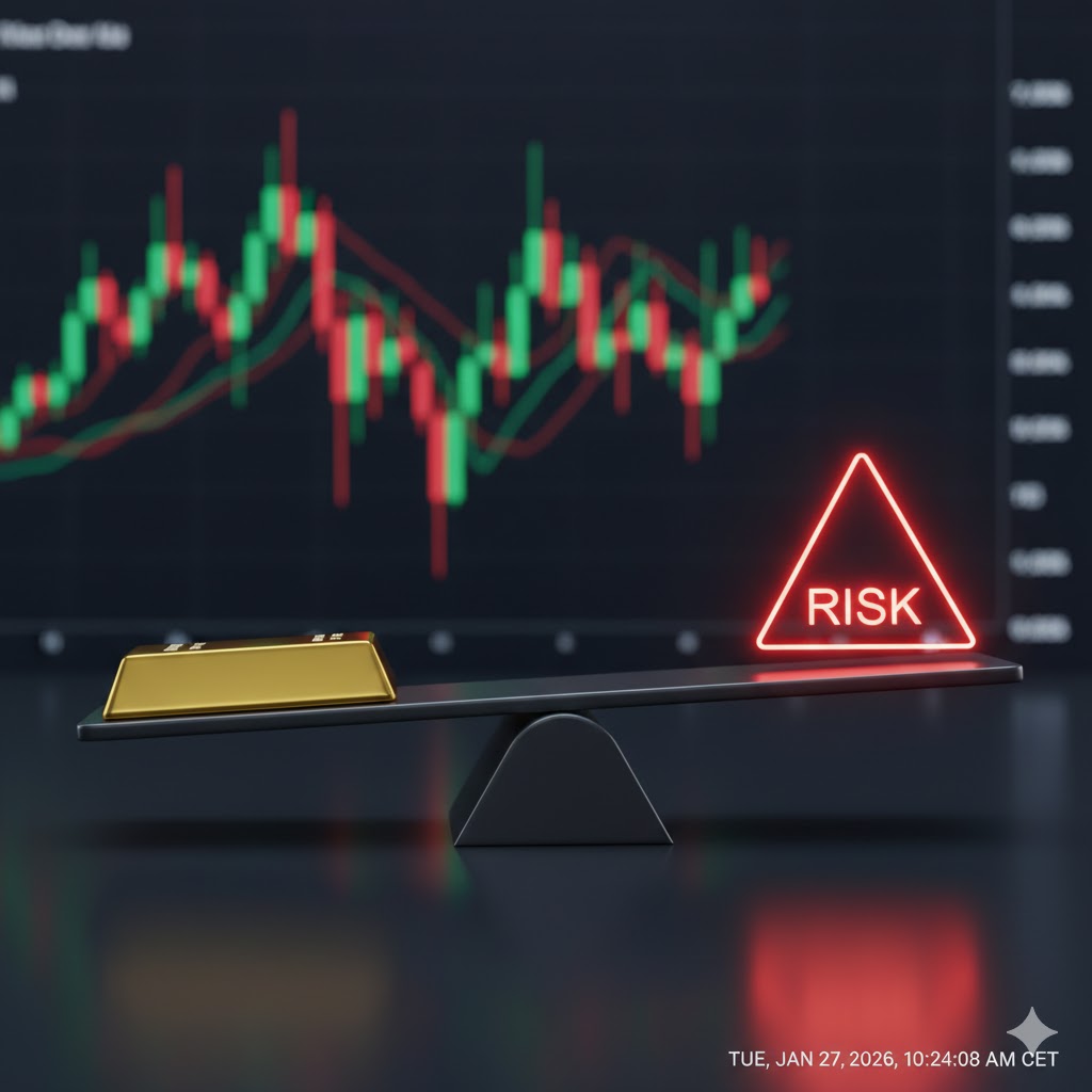 A split-screen view showing the bustling New York Stock Exchange on one side and the calm Oslo Børs on the other, connected by digital data lines.