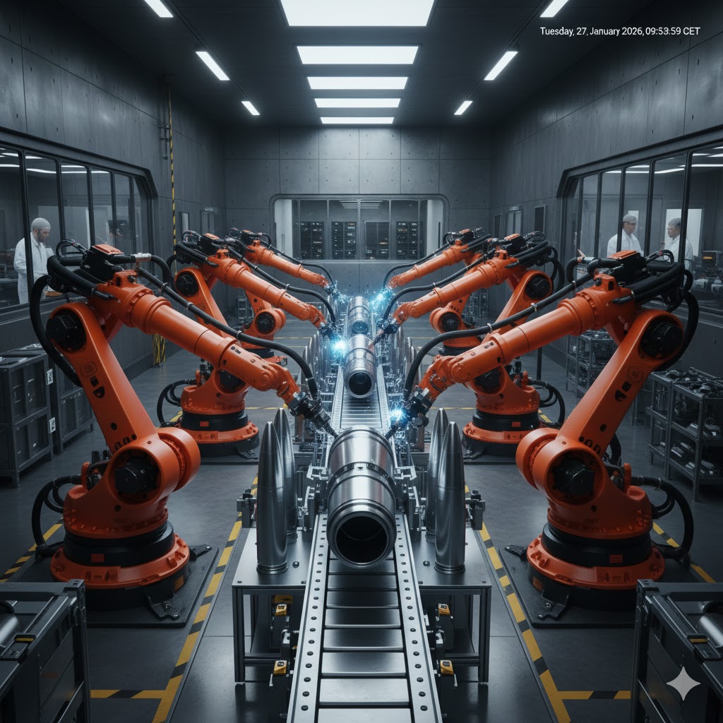 An infographic map of Norway and Finland highlighting the strategic locations of Nammo and Patria facilities, with NATO symbols.